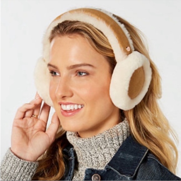 UGG Accessories - UGG Center Strip Earmuff Shearling Sheepskin Suede Chestnut Brown $85